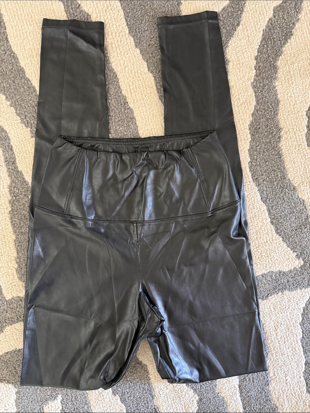 Wilfred Black Faux Leather High-Rise Leggings long
